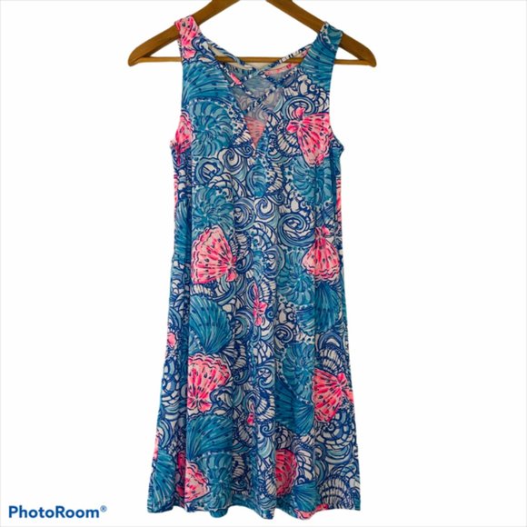 Lilly Pulitzer Blue and Pink Sleeveless Dress - Picture 7 of 8